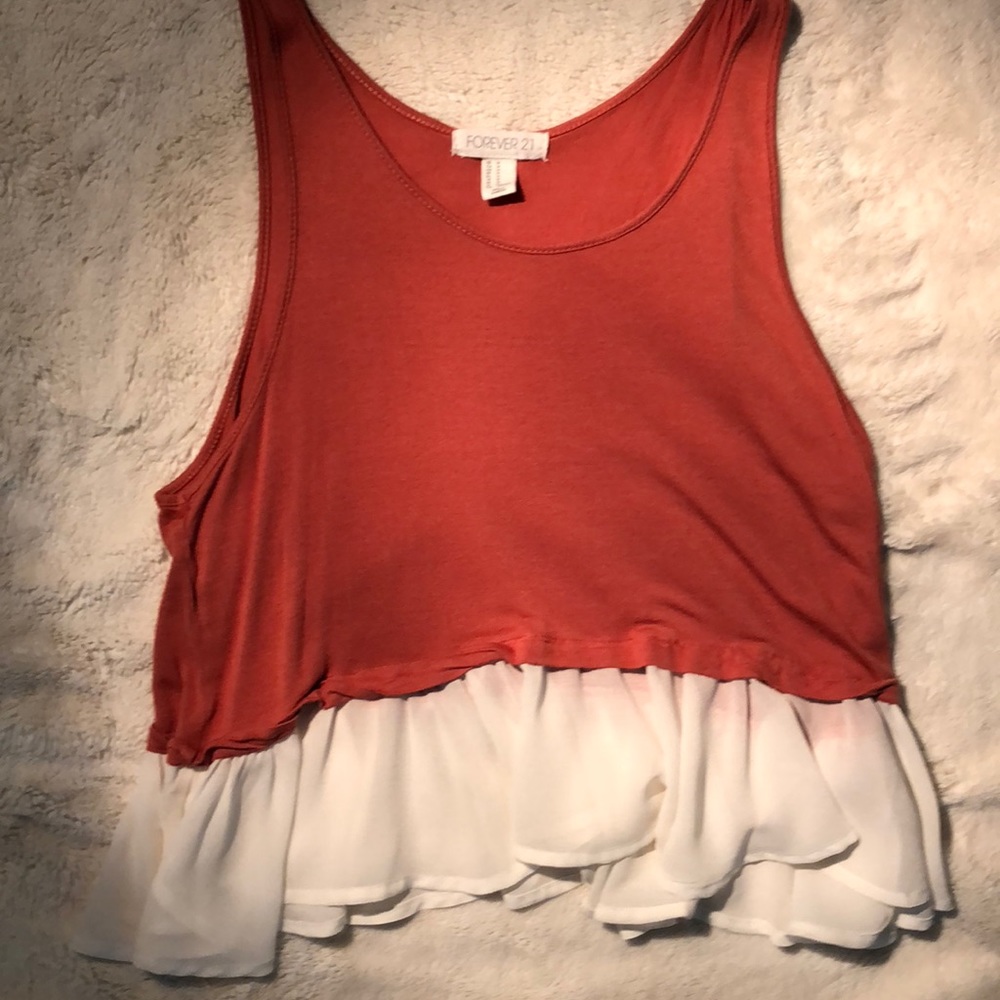 Burnt orange flowy blouse